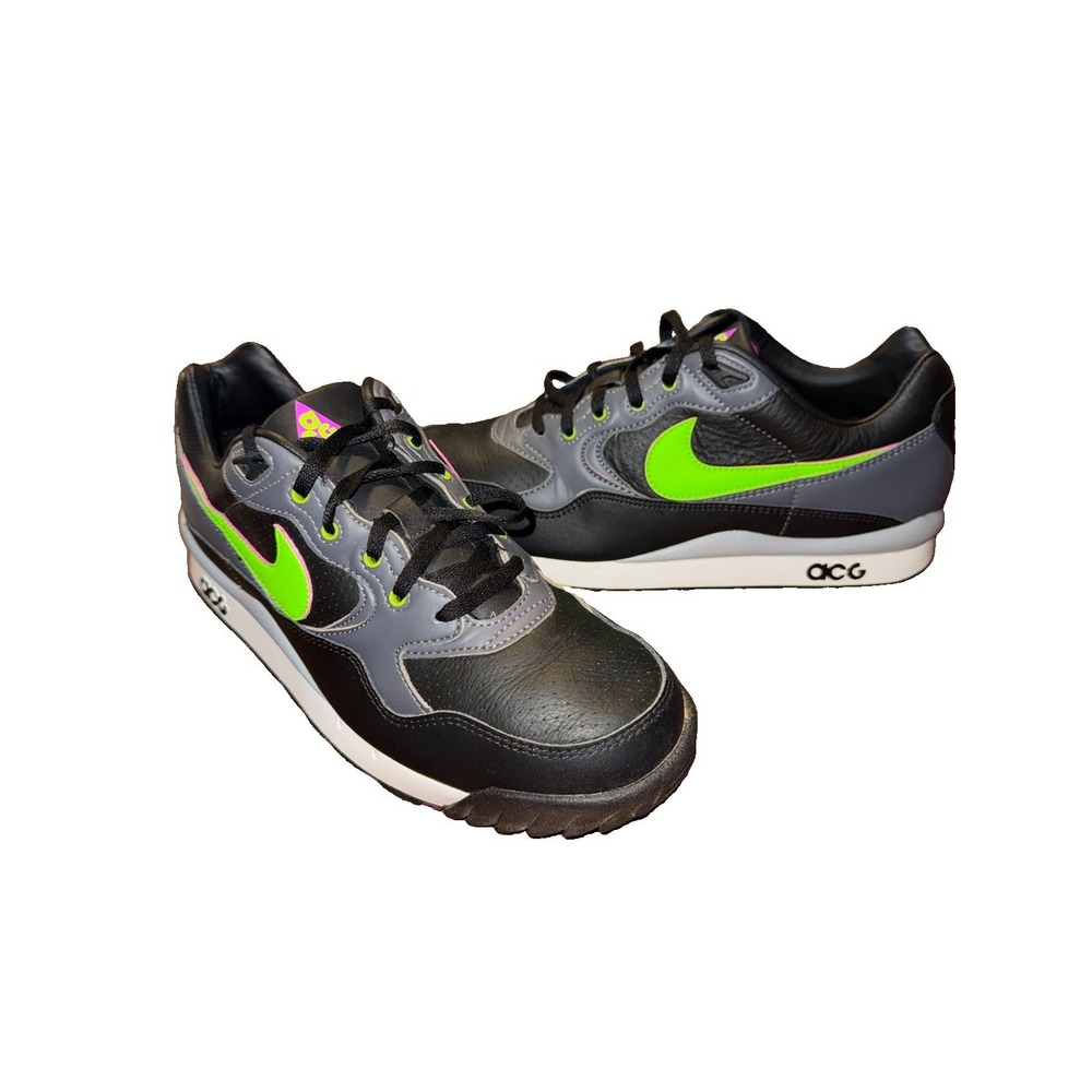Nike Air Wildwood ACG Men's Size 9 Black Grey Volt Green Pink Retro Sneakers